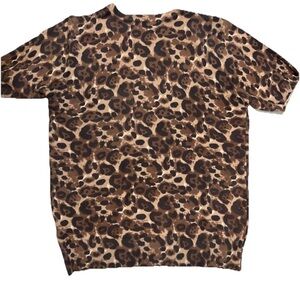 Philosophy 🐆 Animal print short sleeve knit top